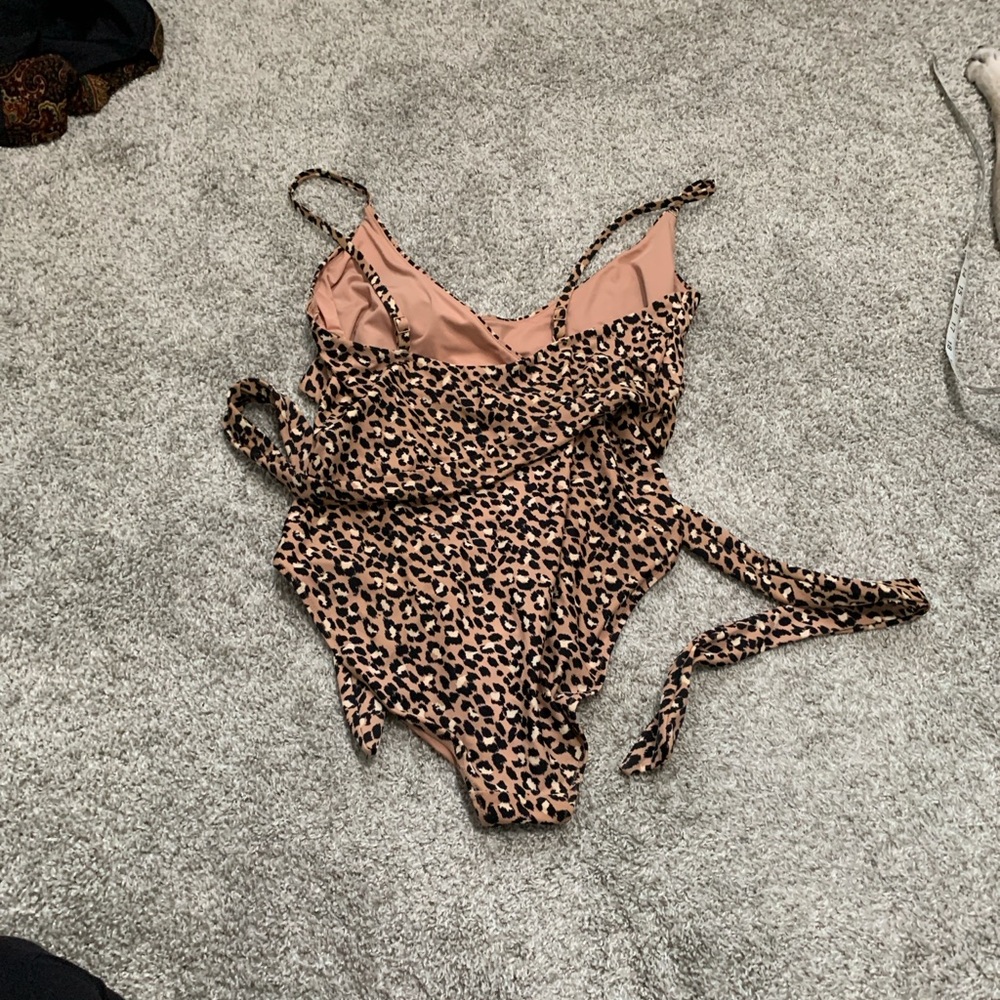 aerie Leopard Print One-Piece Swimsuit in Tan and Black - Picture 5 of 6